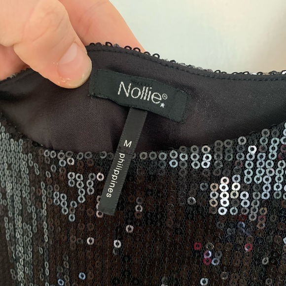 Black Sequined Medium Nollie Minidress - Picture 3 of 3